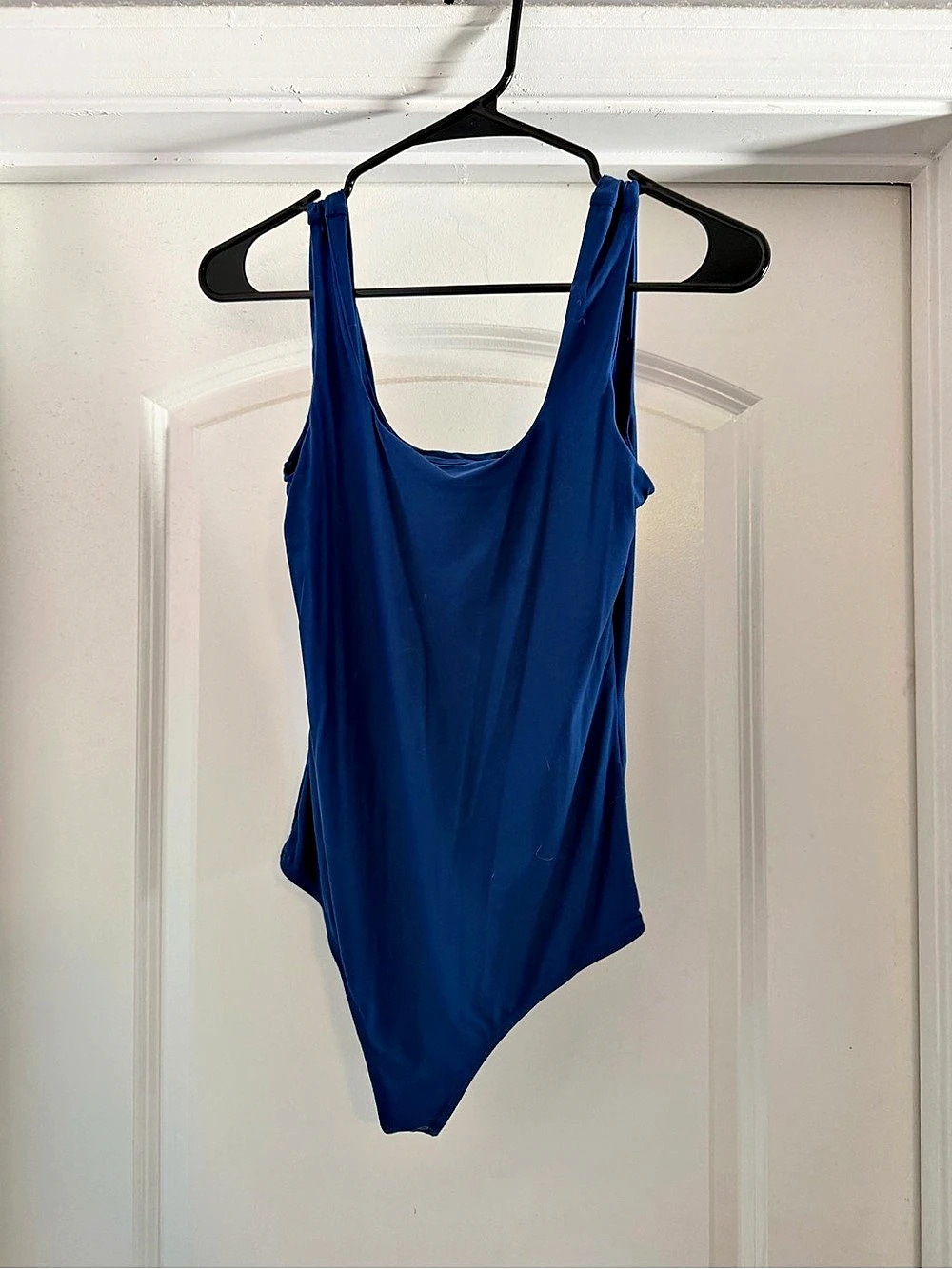 Abercrombie & Fitch Seamless Scoop Neck Bodysuit Blue Small